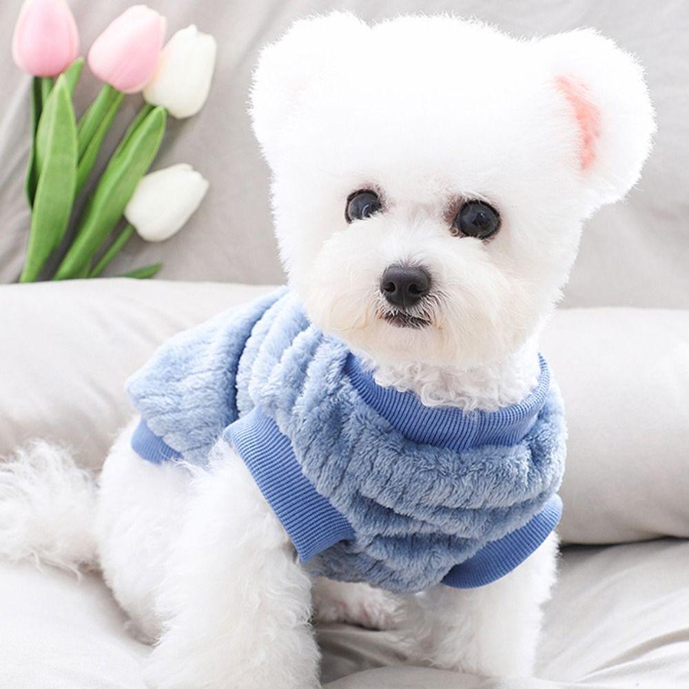 Warm Dog Sweater Plush Pet Clothes Bulldogs Dog Cat Winter Pullovers  for Small Medium Dog