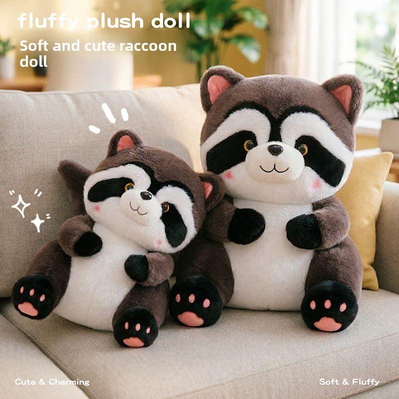 Raccoon Plush Toy Soft Cute Animal Doll For Kid Gift And Birthday Present