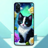 Lovely Kitten Anime Phone Case For Samsung Galaxy A07 4G Painted TPU Black Back Cover A 07 Soft Silicone Protective Fundas
