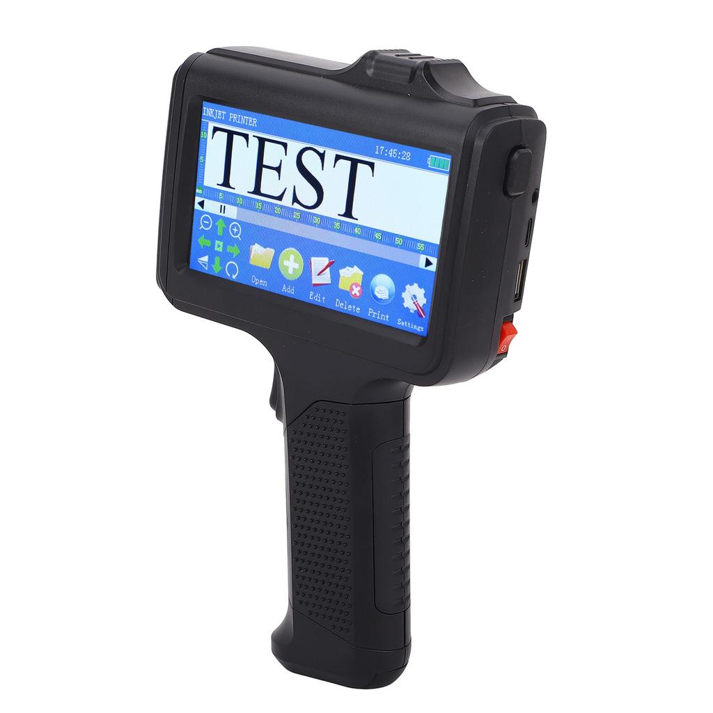 Handheld Inkjet Printer 2 12.7mm Adjustable 4.3 Inch Touch Screen Portable Inkjet Coder with 42ml Black Ink Cartridge