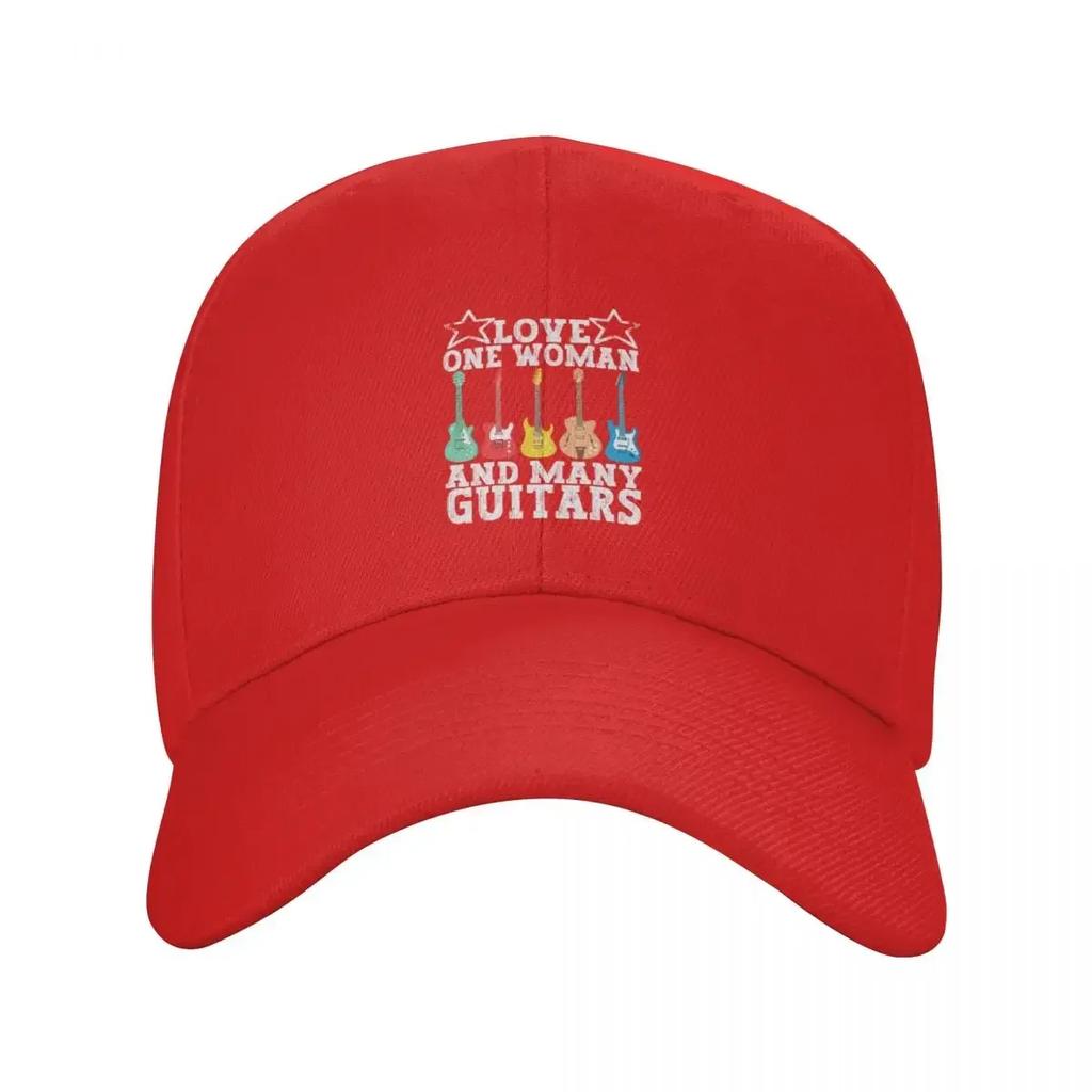 Love One Woman And Many Guitars Guitar Shirt Baseball Cap Cosplay Snapback Cap Women's Hats 2024 Men's