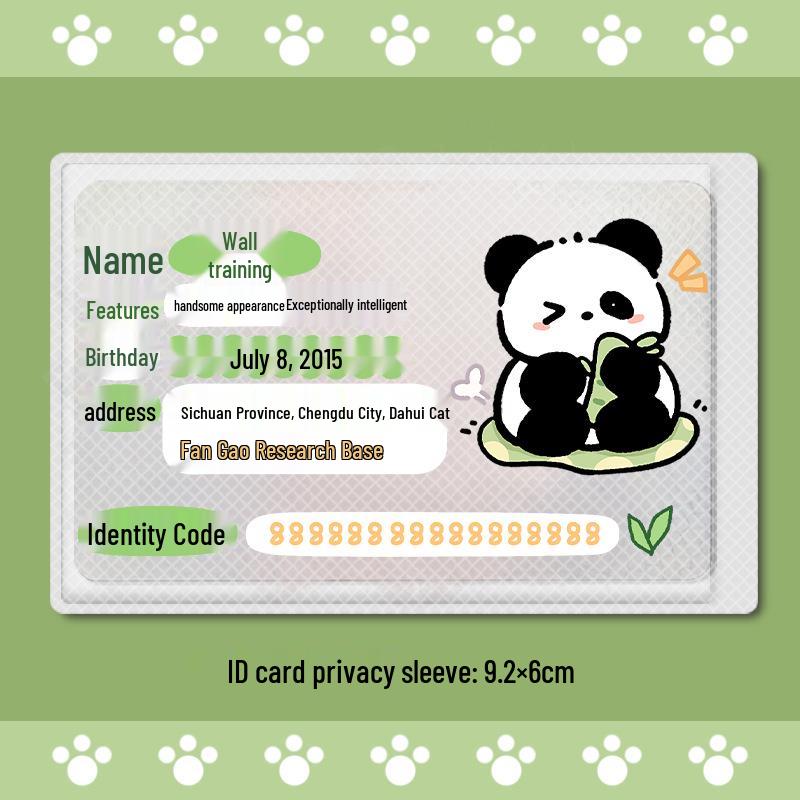 Panda ID Card Protector: Cute, Full-Coverage Blocking Sleeve for Campus Cards