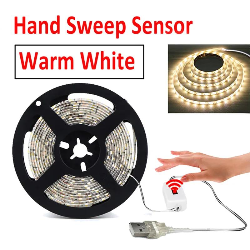 

3M LED Strip Light Hand Sweep Waving Sensor 5V USB 2835 Backlight LED TV Kitchen Under Cabinet Lamp for Home Decoration 1m&Yes