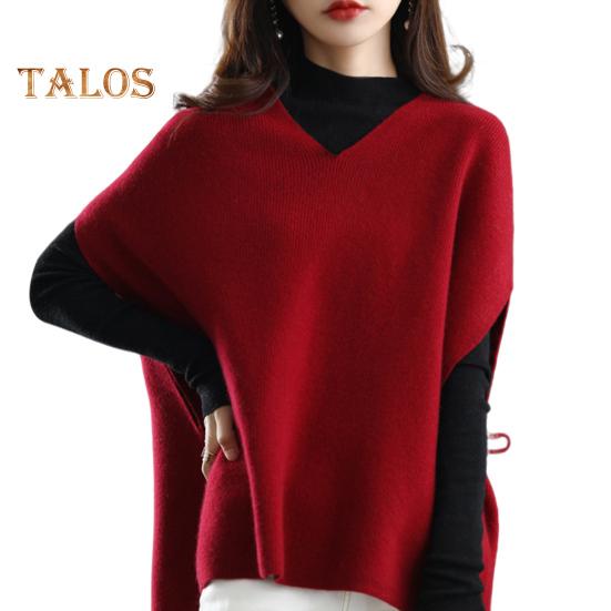 Women Knitting Waistcoat V-neck Sleeveless Knitting Tops Solid Color Loose Fit Breathable Casual Knitwear Daily Wear