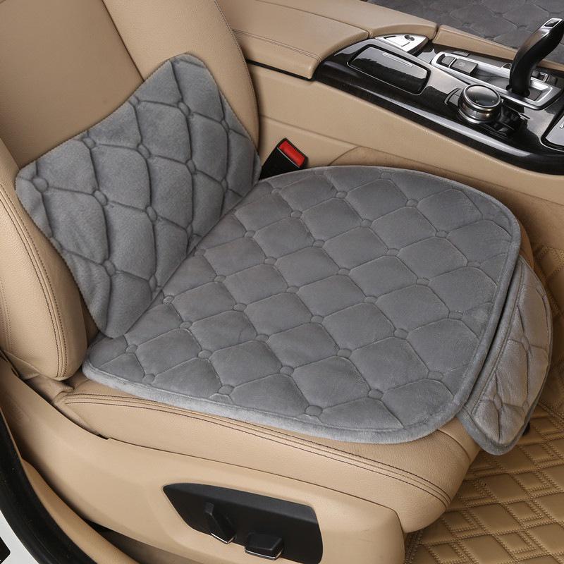 Winter Plush Car Seat Cushion – Non-Slip Thickened Pad with Backrest for Comfort