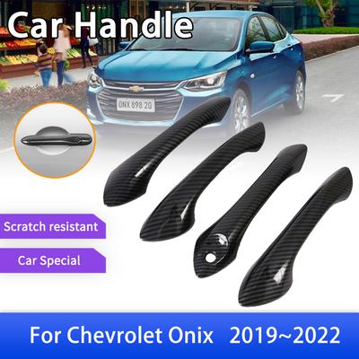 Carbon Fiber Outer Door Handle Cover Trim for Chevrolet Onix II    2022 Car Protective Accessories Styling