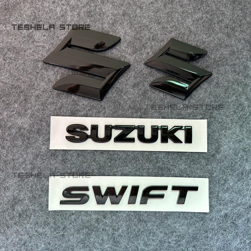 3D ABS Hellschwarz SWIFT Logo Emblem Buchstaben Auto Styling Kofferraumplakette Für SUZUKI SWIFT Unterer Frontgrill Plakette Zubehör