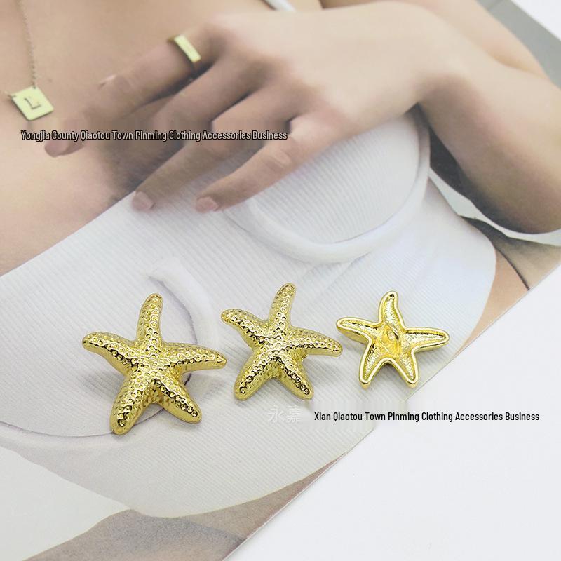 Starfish Metal Decorative Button for Sweaters, Coats, and Jackets