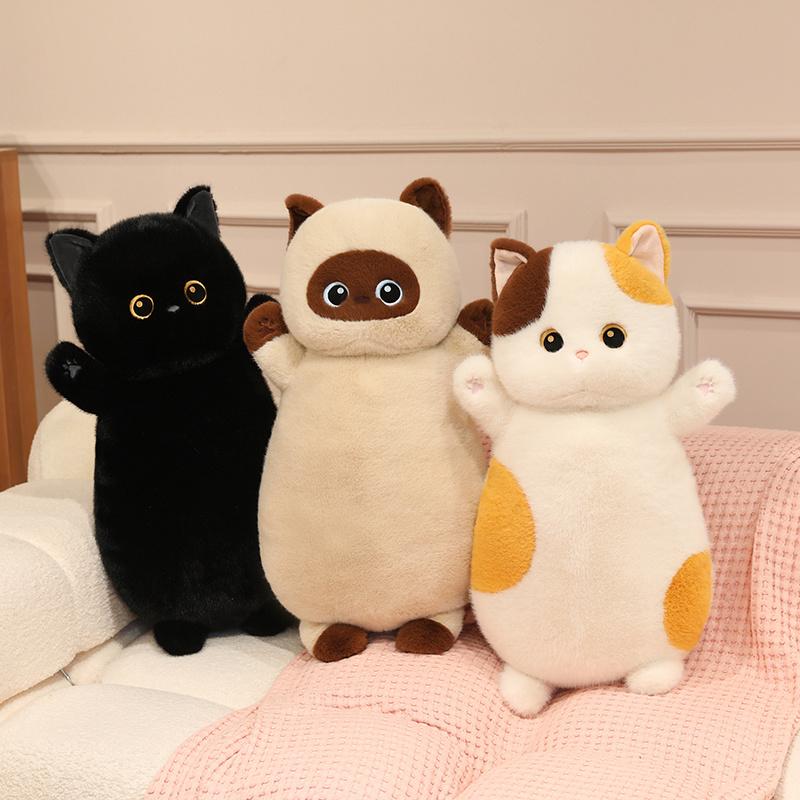 Adorable Sweet Cat Plush Toys Fluffly Stuffed Animals Soft Fat Kitten Dolls For Girls Gifts Home Decor