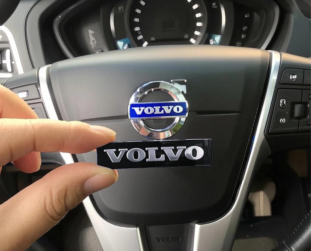 Car front grille logo/blue and black letter badge/steering wheel sticker for Volvo V50 S60L XC60 S40 XC90 V60 S80 V90 V70 V6 T6