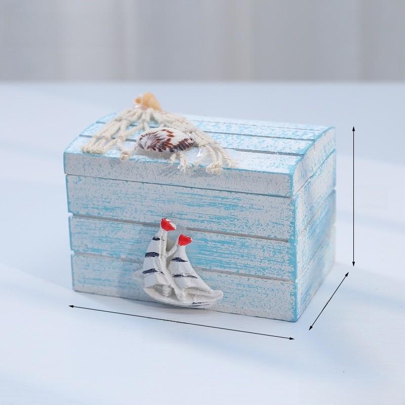 

Деревянный мини-сундук «Сокровище» Настольный органайзер с крышкой для дома или офиса для хранения Sailboat