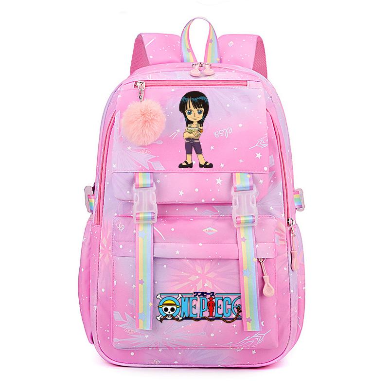 Anime One Piece Batoh Roztomilý Dámský Vodotěsný Batůžek pro Studenty, Teenagery, Děti, Narozeninové Dárky, Aktovka, Dámská Cestovní Volnočasová Taška, Ruksak, Mochila