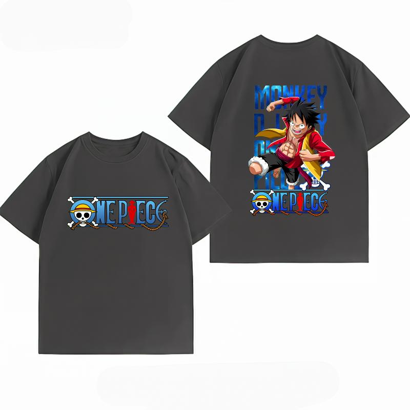 Unisexs Clothing New 100 Cotton Breathable Summer TShirt One Piece Luffy Print Casual Streetwear Unisexs Tops