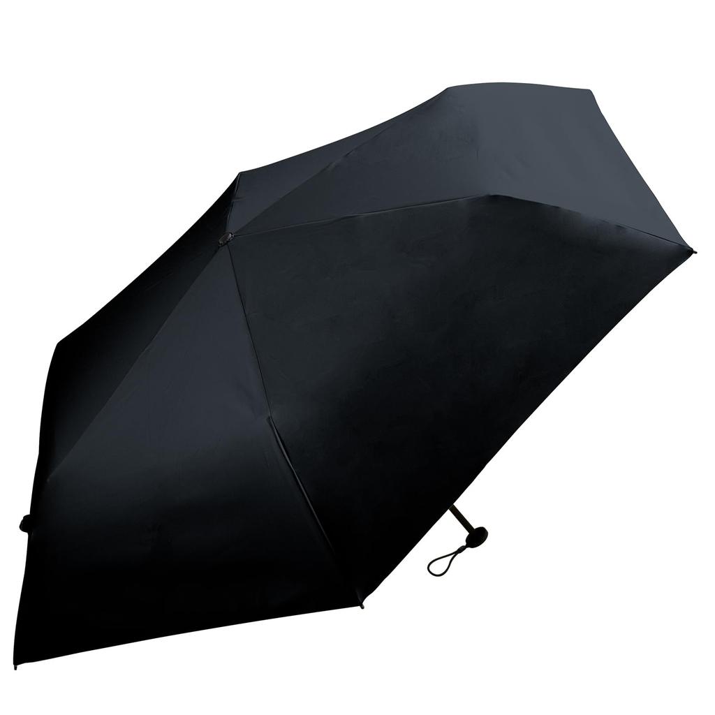 Sugihara TONICAL Folding Rain or Sun 55cm Black Solid Sun Rain UV Model 6915 Umbrella, Ultra-Lightweight, Umbrella, Mini, Laminated, Black,