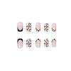 24 Pieces Of Manicure Classic French Sweet And Cool Love Valentine'S Day Theme Medium And Long Square Wearing Armor