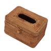 Rectangular Rattan Tissue Box Cover Rattan Woven Tissue Box Holder for Bathroom Organizer Countertop Bedroom Living