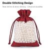 5Pcs Linen Drawstring Bags with See-Through Window, Organizer & Gift Pouch for Wedding Jewelry Store
