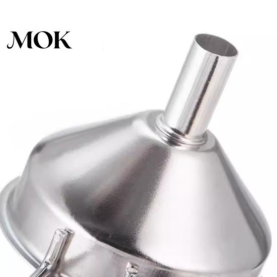 Long Handle Cooking Funnel Stainless Steel Mini with Smooth Stain Resistant Kitchen Pouring for Liquids Dry Ingredients Metal Essential Oils