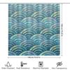 Modern Home Decor Shower Curtain Wavy Waves Pattern In Soft Blue Green Colors For Bathrooms Printed Waterproof Fabric Easy Insta