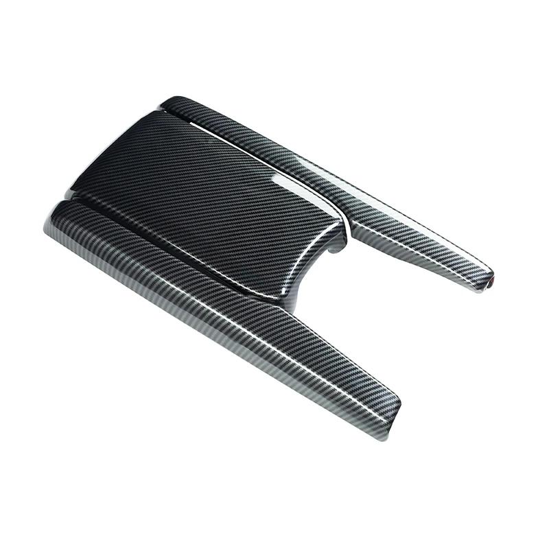 3Pcs Car Carbon Fiber Look Central Armrest Box Panel Cover Sticker For Honda Civic 2016 2017 2018 2019 2020 Interior Parts Decor