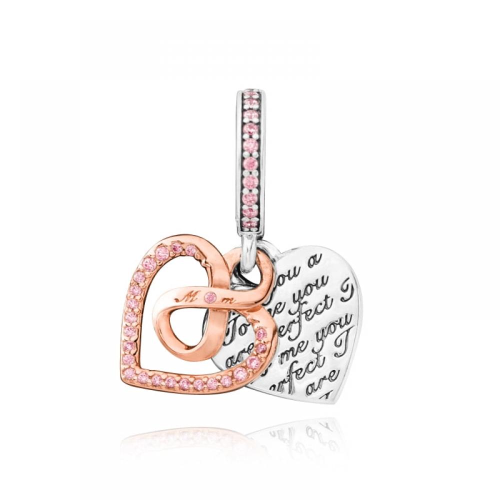 PAndora 782641c01 Infinity Heart Double Pendant And Dangle Charm