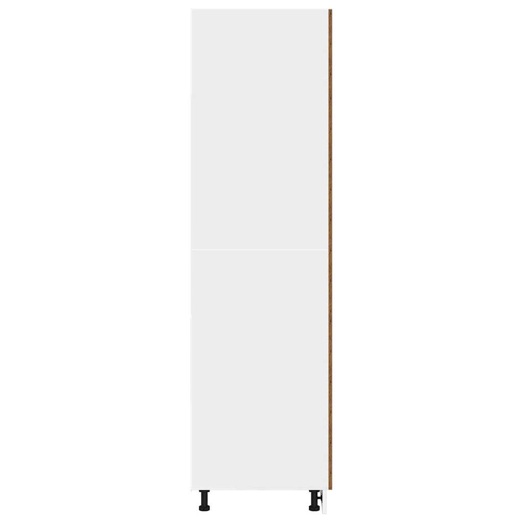 Built In Refrigerator Cabinet Lyon Vintage Wood Look 60 X 57 X 207 Cm Engineered Wood