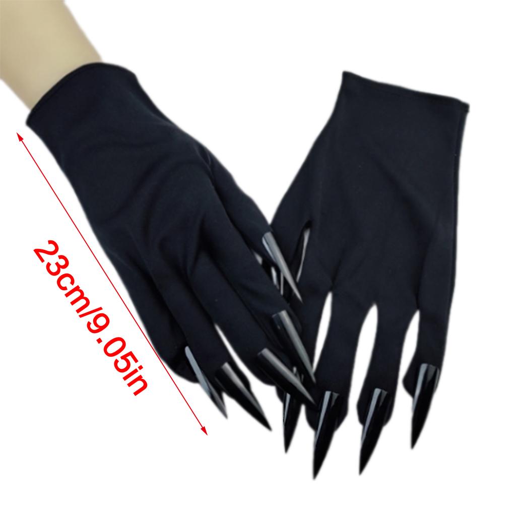 Realistic Long Nail Claw Gloves Perfect for Halloween and Costume Parties Comfortable Short Gloves for Adults and Teens