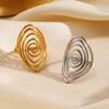 LATS Creaive Stainless Steel Spiral Ring for Women Man Minimalist Irregular Twisted Swirl Rings Fashion Jewelry Gifts