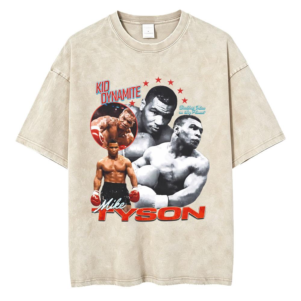 Gewaschenes Vintage Mike Tyson Prime Merch T-Shirt Herrenkleidung Hip Hop Gothic Rock T-Shirt Herren Fitnessstudio Übergroße T-Shirts Oberteile