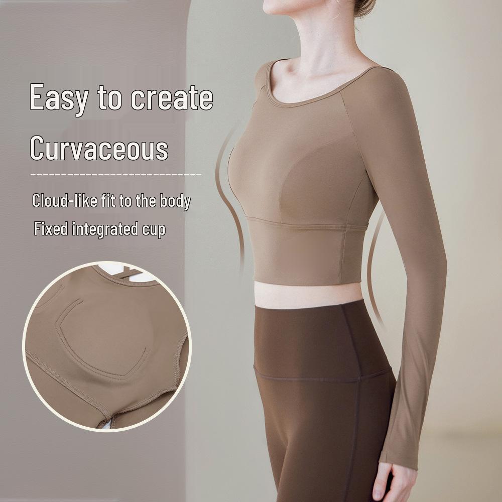 Women's Summer Yoga Top: Long Sleeve, Mesh Back, Stylish Fitness Wear