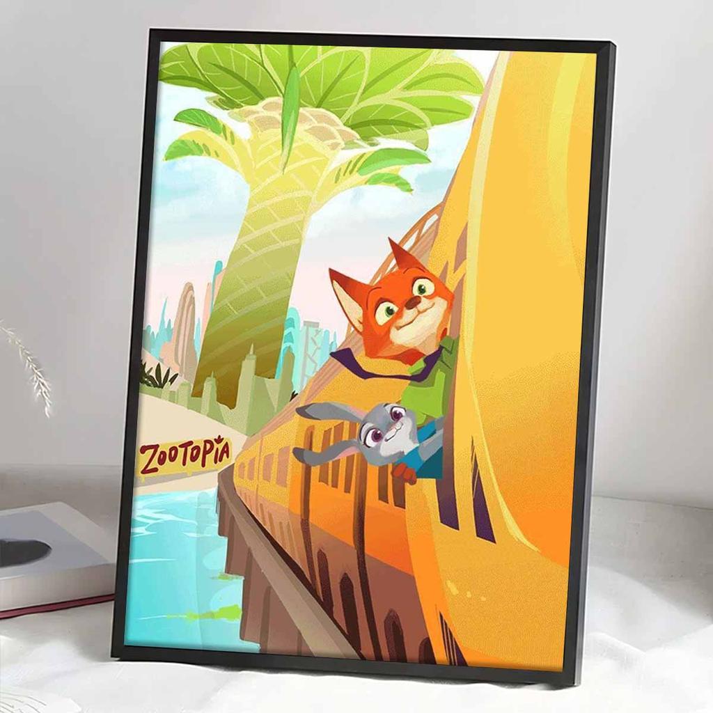 DIY Diamond Painting The Fox and The Rabbit Cross Stitch Kit Mosaic Art Diamond Painting Full Circle Diamond Home Decoration