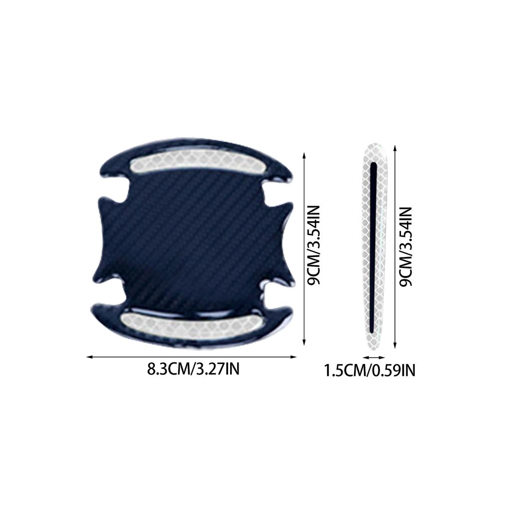 8pcs3D CarReflective Sticker Tape Reflector Fender Warning Bumper Strip Door Handle Bowl Cover Car Exterior Accessories Set