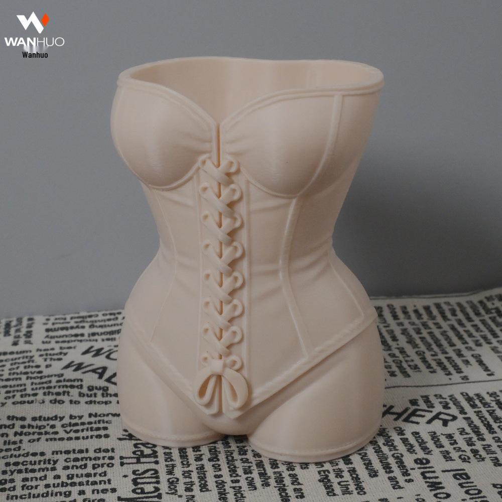 3D Printed Realistic Woman Waist-Cinching Vase Pen Holder - Desktop Decoration & Multi-Purpose Ornament