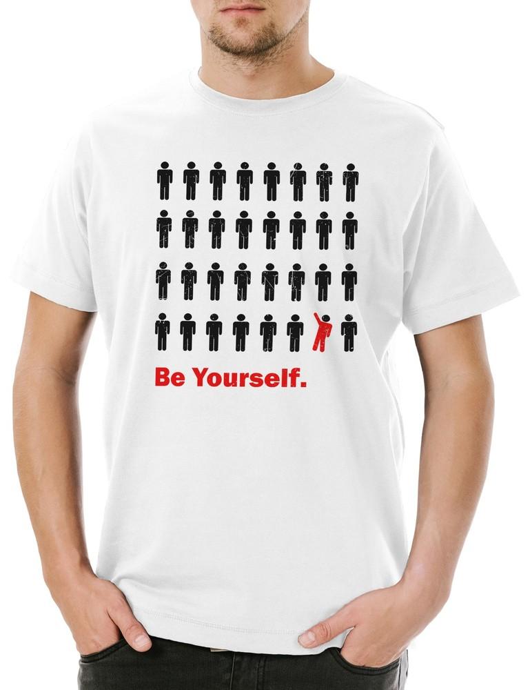 

Be Yourself Mens T-Shirt Progressive Indie Hipster Mod Fashion Modern Art L