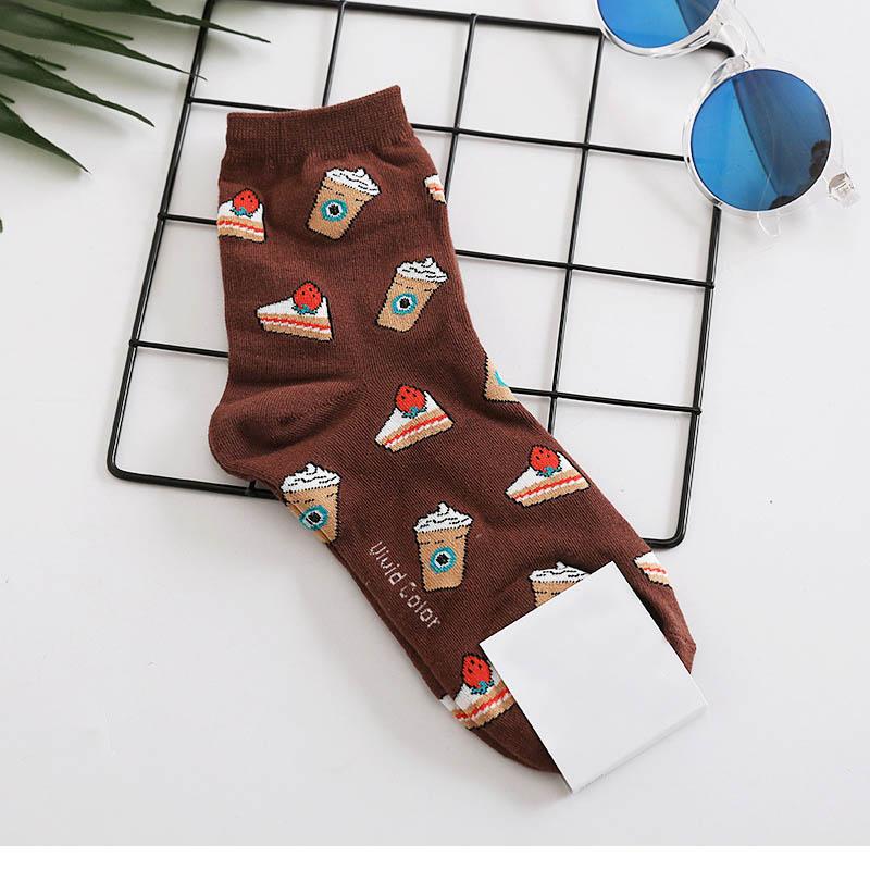 Harajuku χαρούμενες κάλτσες ανδρικές αστείες Κινούμενα σχέδια φρούτα αβοκάντο μπανάνα μπέργκερ πατάτες μπύρα μπισκότο τηγανητό κοτόπουλο φαγητό κάλτσες κάλτσες για σκέιτμπορντ