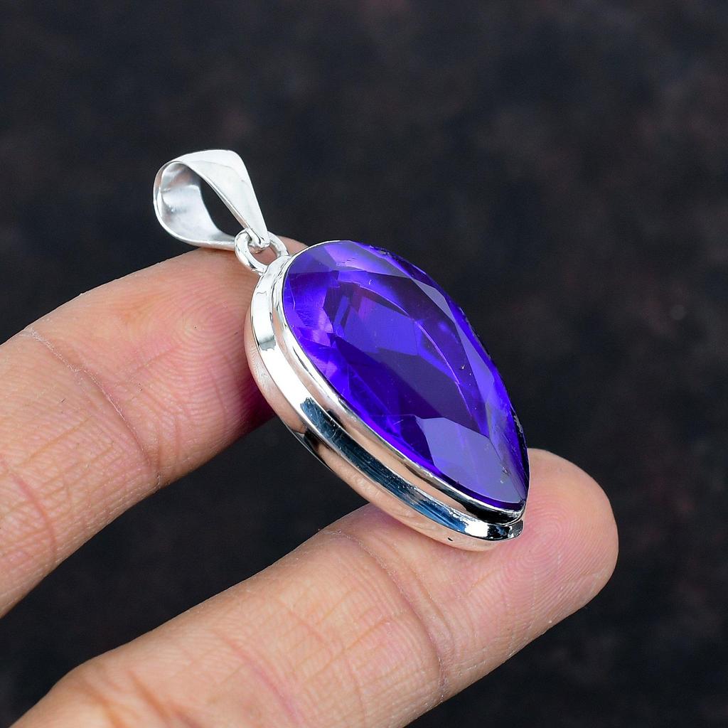 Faceted African Amethyst Pendant 925 Sterling Silver Pendant Very Pretty Gemstone Pendant Dainty Jewelry Handmade Pendant Gifts for Mother