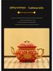 Hand-Painted Enamel Gilded Square Ceramic Teapot Set with Gift Box