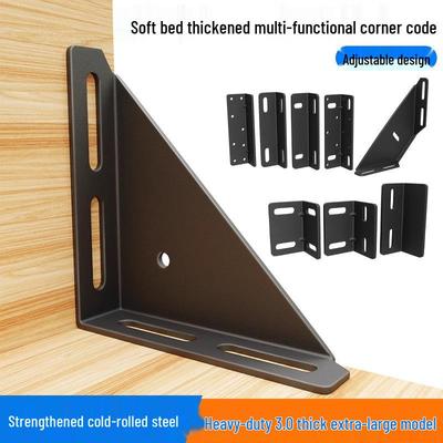 Support d'angle de lit triangulaire épais - Support à cadre en fer fixe à angle droit