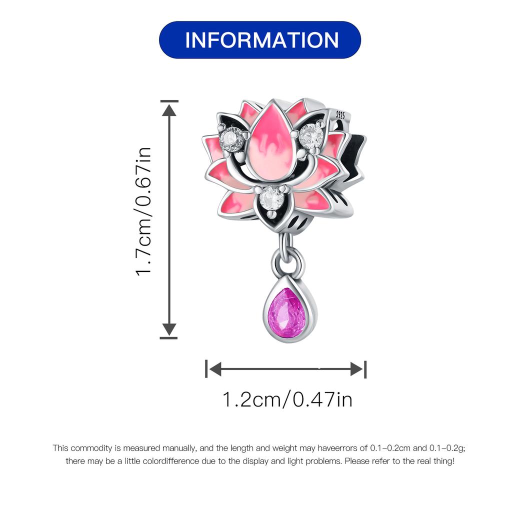 Beads Copper Charms Original Pink Zircon Flower Beads Fit Bracelet Jewelry Diy Women Fine Gift Accessory