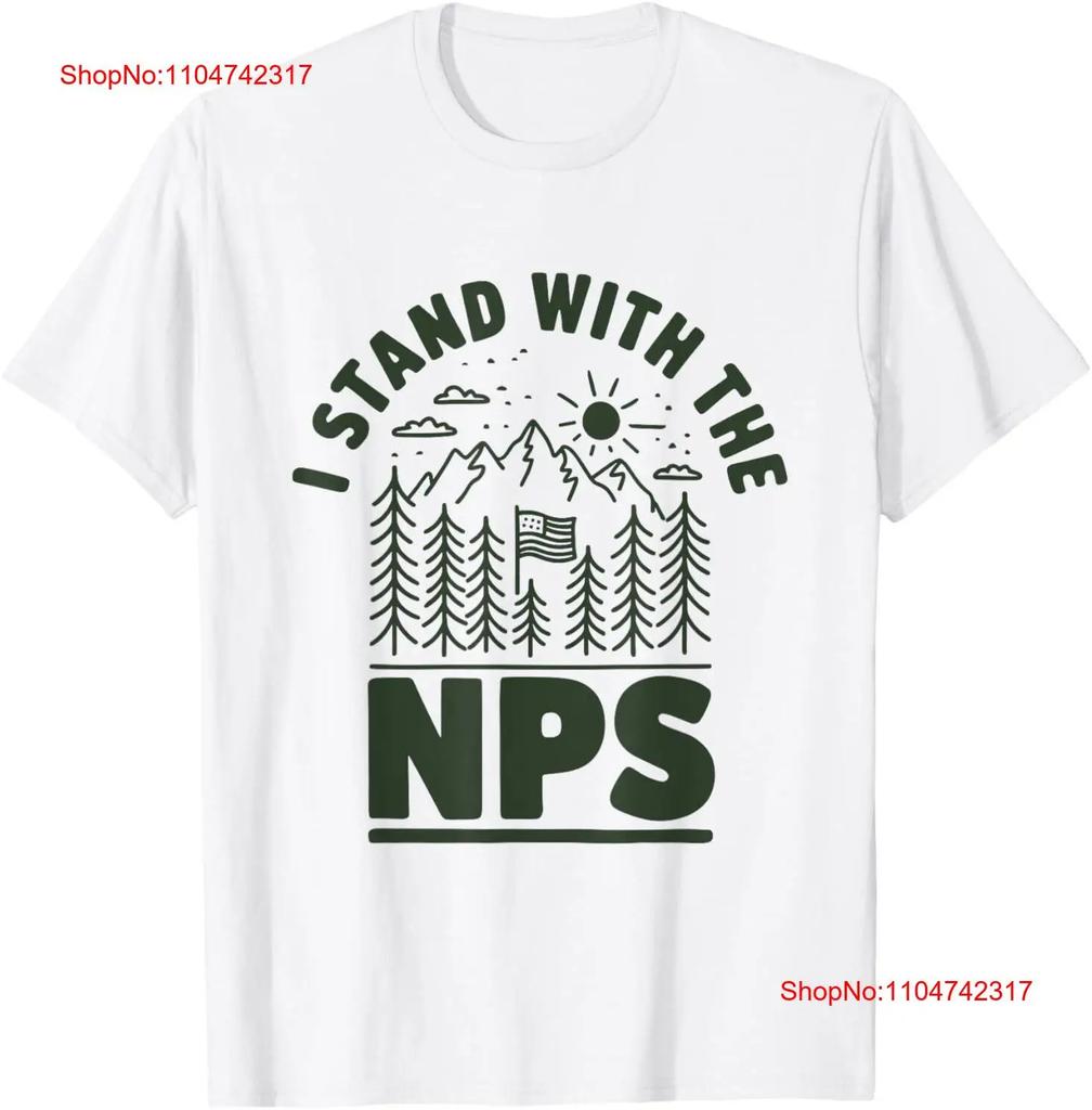 I Stand with the NPS National Park Support T Shirt vintage Washed Breathable Top For Everyday Wear Casual Stylish Stretched