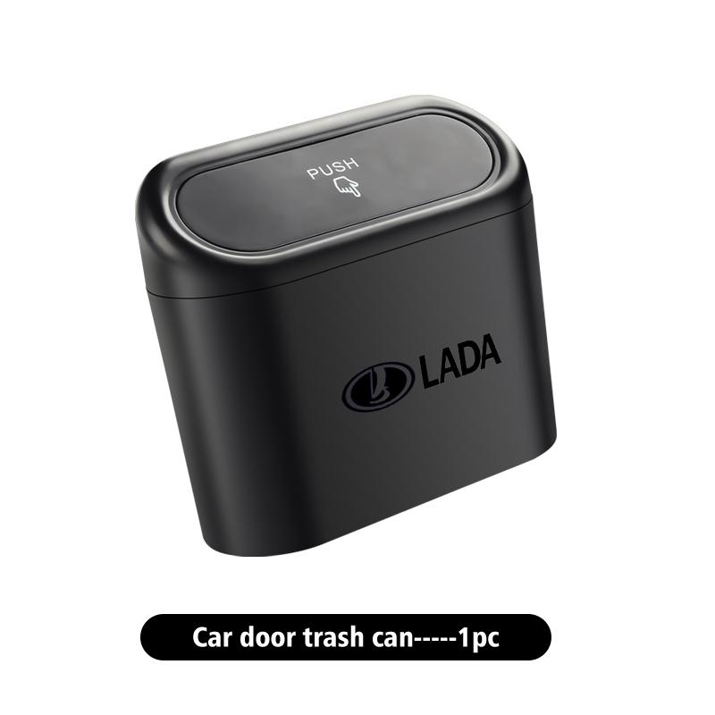 Car Logo Trash Can Hanging Storage Bin Auto Accessories For Lada Niva Priora 4x4 Urban Vesta Granta Riva Samara