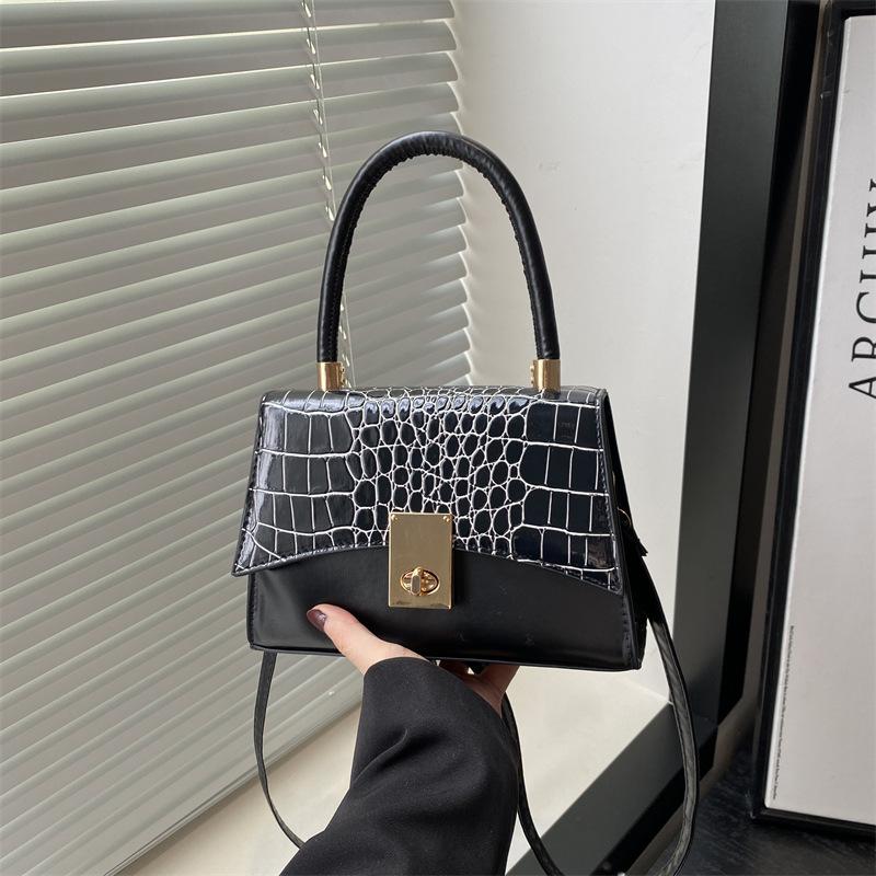 Stone pattern shoulder texture women's bag, simple temperament trend handbag women's fashion shoulder messenger bag