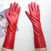 Touchscreen New Women's Long Gloves Thin Silk Lined Leather Gloves