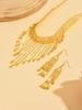 Arabische Braut luxuriöses Vintage-Halsketten- und Ohrring-Set mit langen Quasten zweiteiliges Set Hochzeits-Braut-Schmuck-Accessoire-Set