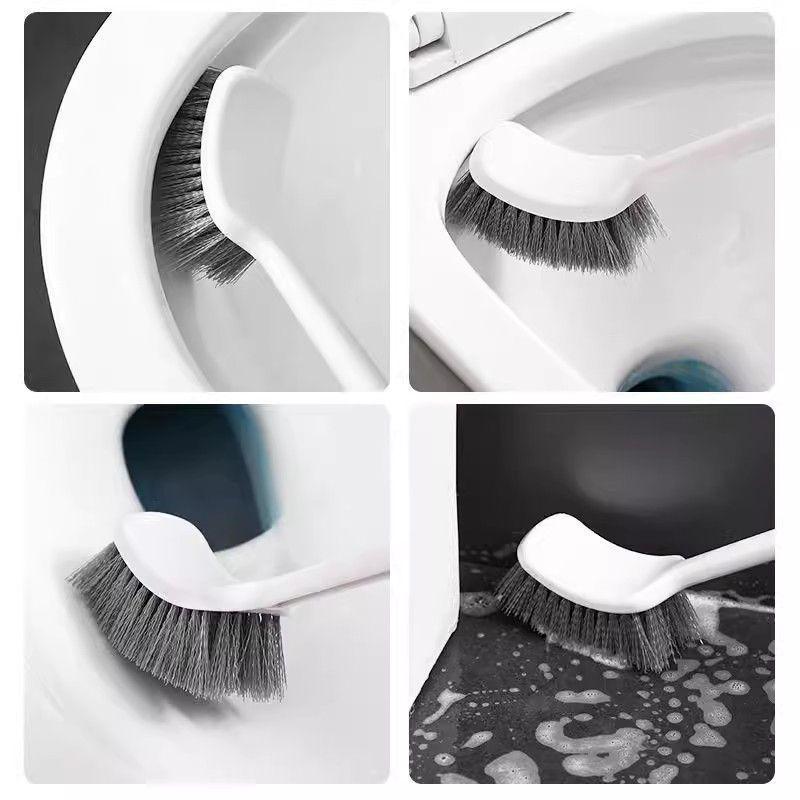 2-Pack Thickened Long Handle Toilet Brush with Soft Bristles for Bathroom Cleaning