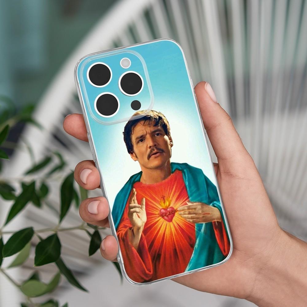 P-Pedro Pascal Actor Phone Case For iPhone 16,15,14,13,12,11 Pro,Max,Plus,X,XS,XR,7,8 Plus,SE,Mini Transparent Silicone Soft