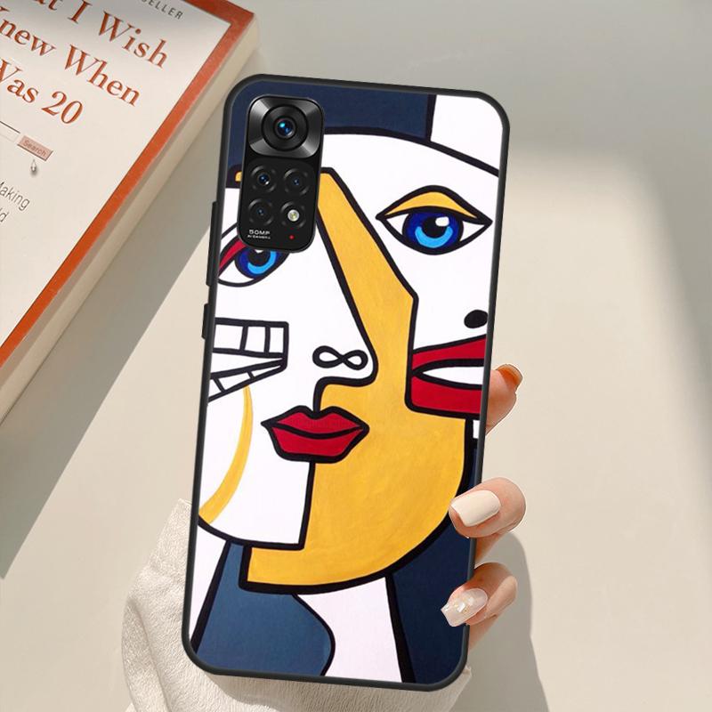 Abstract Portrait Art Painting Case For Xiaomi Redmi Note 11 10 Pro 8 9 9S 10S 11S 9A 9C 10A 10C K40 K50 Gaming Cover
