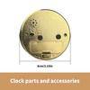 Elegant 3Inch Snooze Alarm Clock Insert with Gold Trim Arabic Numerals Clock Head Round Watch Insert for Craft Projects