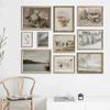 Nordic Canvas Posters and Prints for Home Decoration, Vintage Gallery Wall Print, Lake, Cloud, Landscape, Flower Paintings, Livi