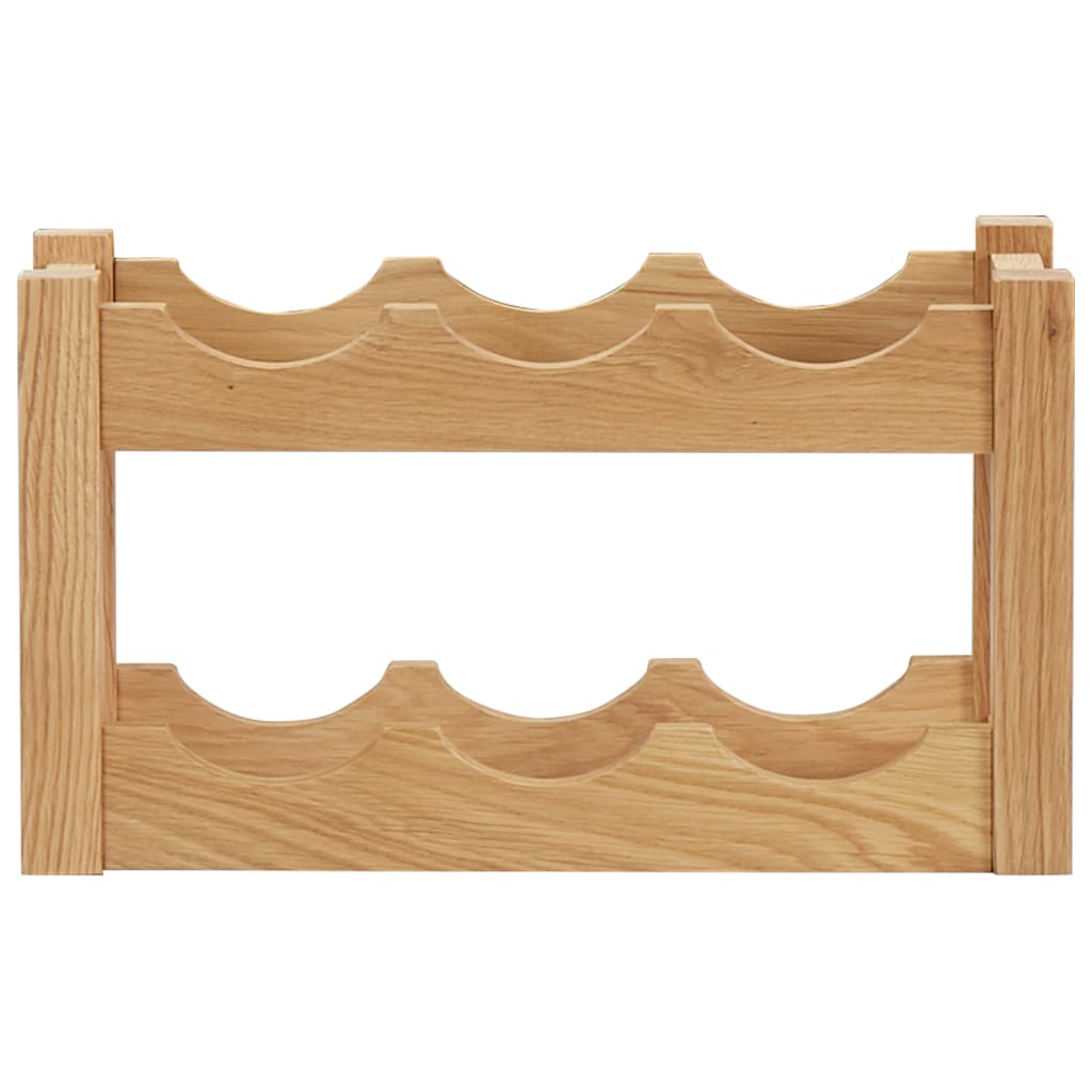 6 Bottle Wine Rack 37 x 21 x 21 cm Solid Oak Wood